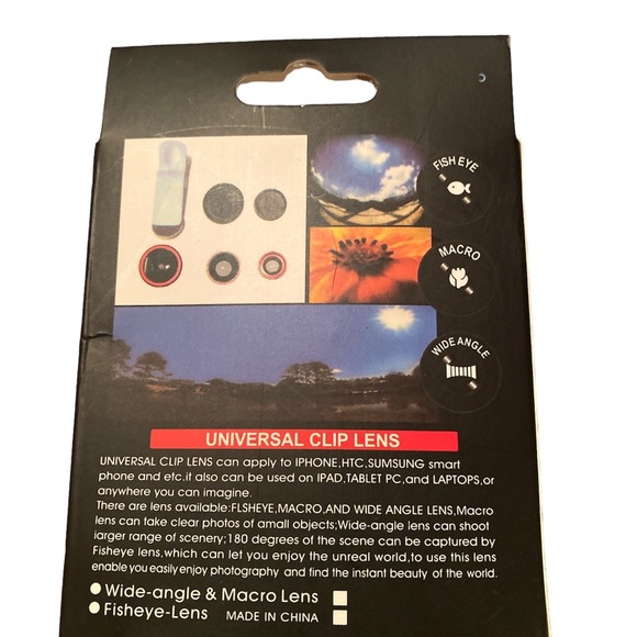 NWT Universal Clip On Cell Phone Tablet Laptop Camera Lens - Picture 2 of 3